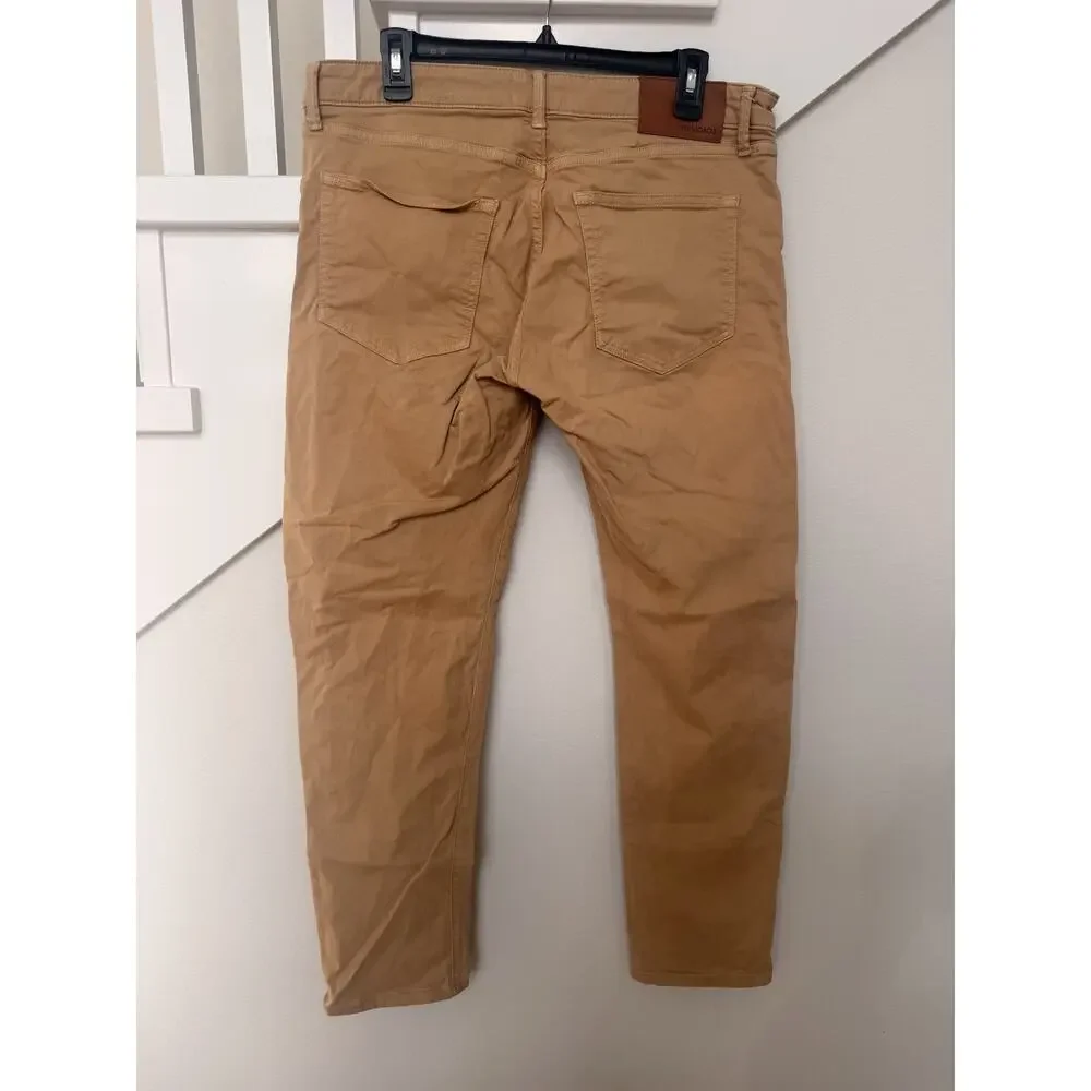Trinidad 3 Boyer Mens 35 x 29 Tan Athletic Straight Leg Stretch Jeans USA Made